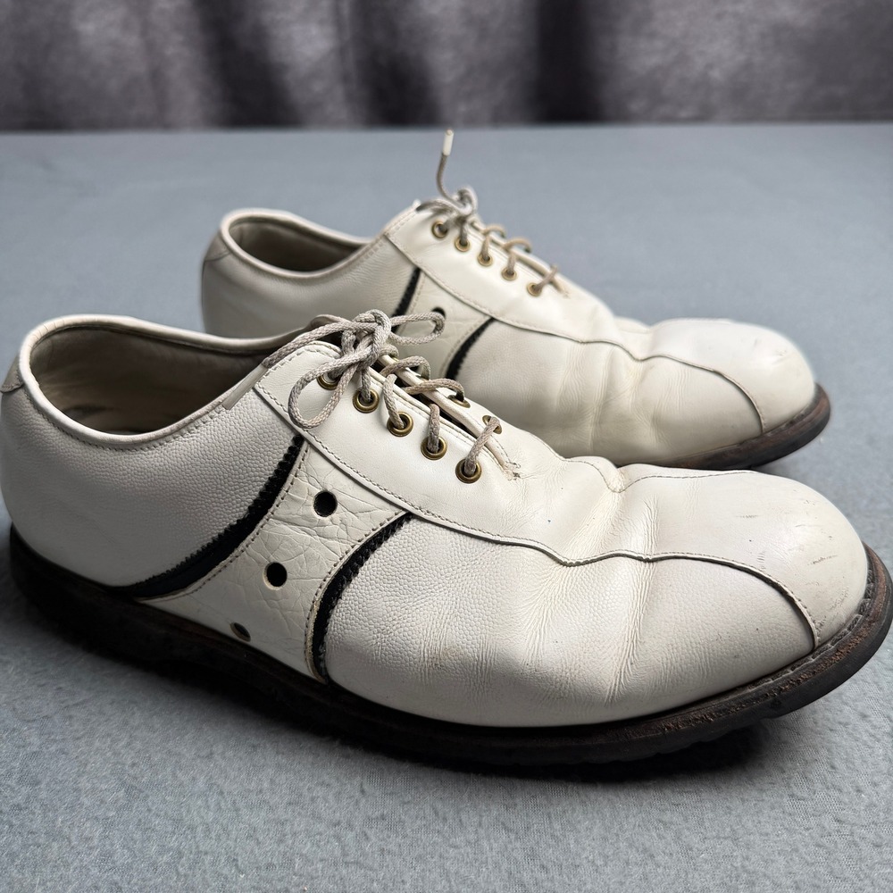 FootJoy Premiere Classics Dry Golf Shoes Mens 9.5D White Leather Handcrafted USA